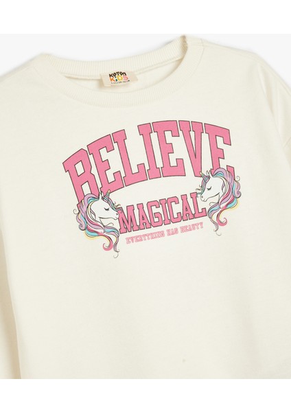 Sweatshirt Unicorn Baskılı Bisiklet Yaka Uzun Kollu modelleri