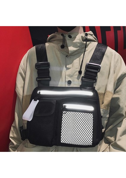 Unisex Göğüs Çanta Fonksiyonu Takım Serin Sokak Hip Hop Yelek Erkek ve Kadın Motosiklet (Yurt Dışından) modelleri