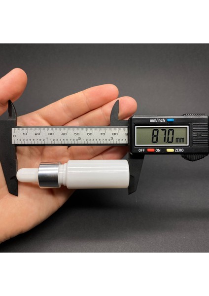 15 ml Plastik Beyaz Şişe Cam Damlalıklı , Gümüş Metal Kapaklı , 15 cc Cam Damlalıklı Pe Şişe x 10 Adet