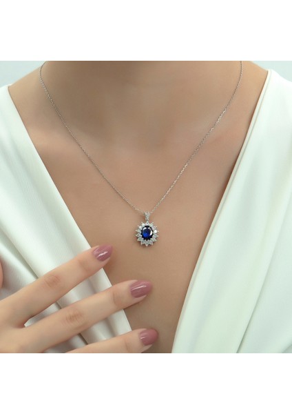 Usho Jewelry Pırlanta Modeli Şık Kolye 925 Ayar Gümüş