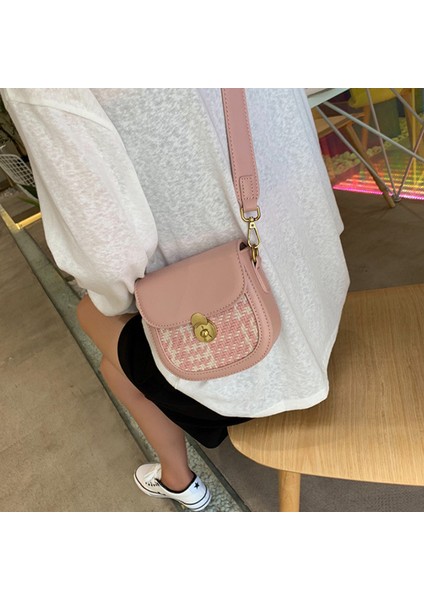 Yeni Doku Asılmış Dokuma Zincir Yaz Vahşi Eyer Omuz Çantası Kahverengi (Yurt Dışından) modelleri