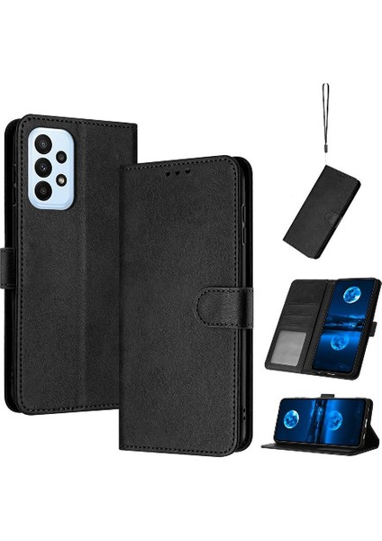 Samsung Galaxy A32 4g Saf Renk Pu Deri Kickstand Için Flip Case (Yurt Dışından)