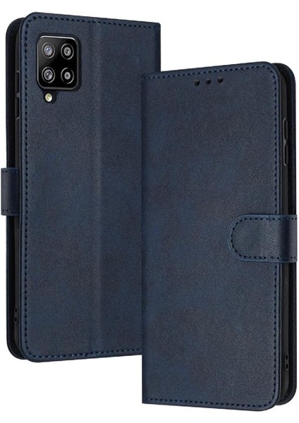Kart Yuvası ile Samsung Galaxy A22 4g Saf Renk Pu Deri Için Flip Case (Yurt Dışından)