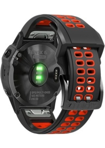 Garmin Fenix 6 -6 Pro (22MM) Çift Sıralı Silikon Saat Kordonu fiyatları