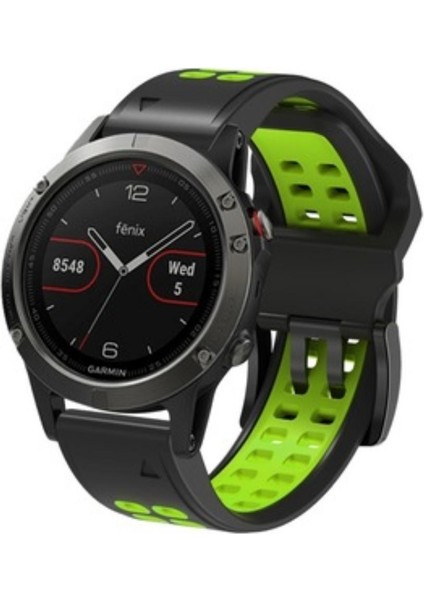 Garmin Fenix 6 -6 Pro (22MM) Çift Sıralı Silikon Saat Kordonu