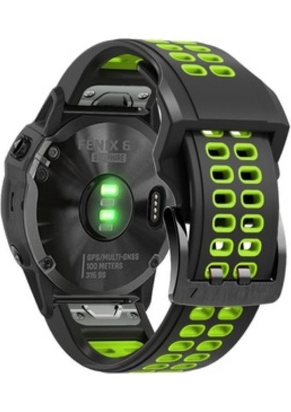 Garmin Fenix 6 -6 Pro (22MM) Çift Sıralı Silikon Saat Kordonu