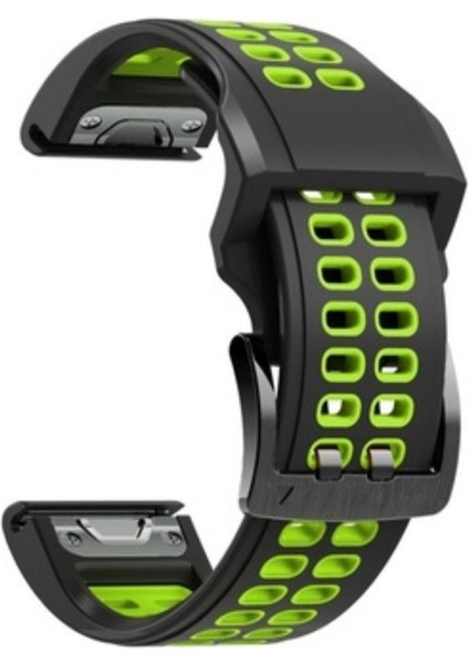 Garmin Fenix 6 -6 Pro (22MM) Çift Sıralı Silikon Saat Kordonu