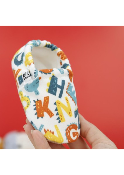 Desenli Bebek Patiği, Kaydırmaz Taban, Ev Kreş Ayakkabısı Panduf, Harfler fırsatları