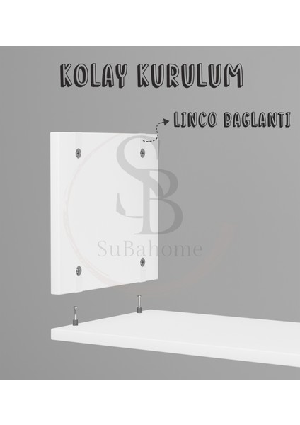 Slimline Beyaz Duvara Monte Açık Raflı Minimalist Tv Ünitesi 160 Cm - Şık Ve Fonksiyonel Tasarım