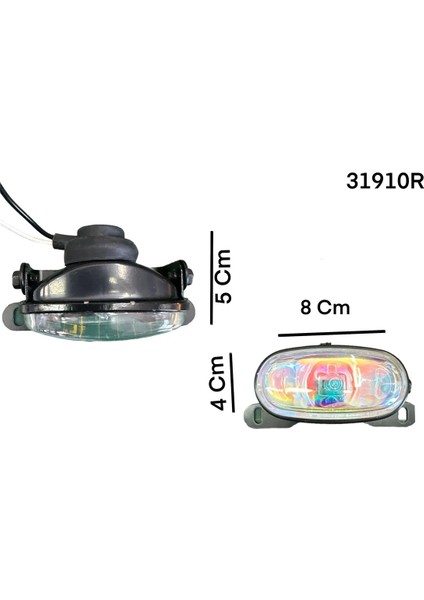 2 Adet Metal Kasa Sis Lambasi Rainbow Colormatik Cam 12 Volt