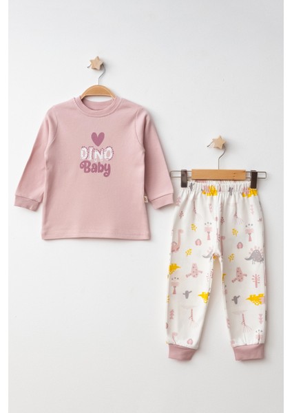 Dino Baby Baskılı Pamuklu Pijama Takımı 45166