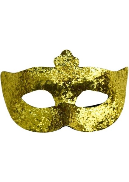 Simli Parti Maskesi Balo Parti Kostüm Aksesuarı Maske Altın