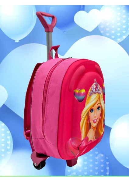 Kız Çocuk Anaokulu Kreş Çekçekli Tekerli Kabartmalı Eva Renkli Baskılı Sırt Çantası ve Okul Çantası modelleri