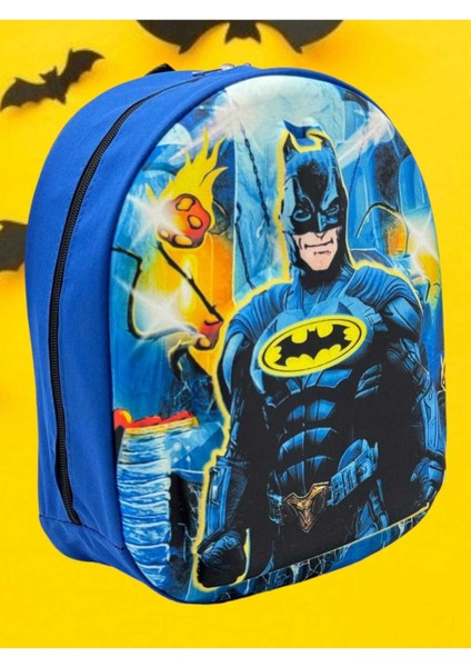 Anaokulu Çocuk Sırt Çantası Yarasa Adam Batman Baskı 3-6 Yaş 5d Kabartmalı Eva Kumaş Okul Çantası