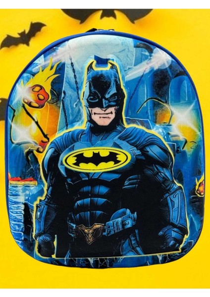 Anaokulu Çocuk Sırt Çantası Yarasa Adam Batman Baskı 3-6 Yaş 5d Kabartmalı Eva Kumaş Okul Çantası