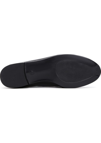 Kadın Siyah Deri Maskülen Loafer