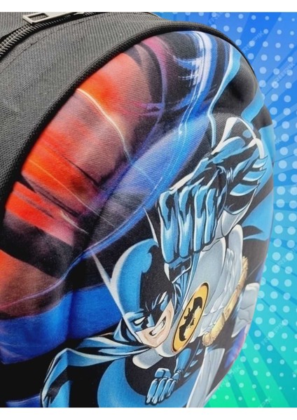 Erkek Çocuk Yarasa Adam Batman Kabartma Baskılı Anaokulu Sırt Çantası ve Okul Çantası