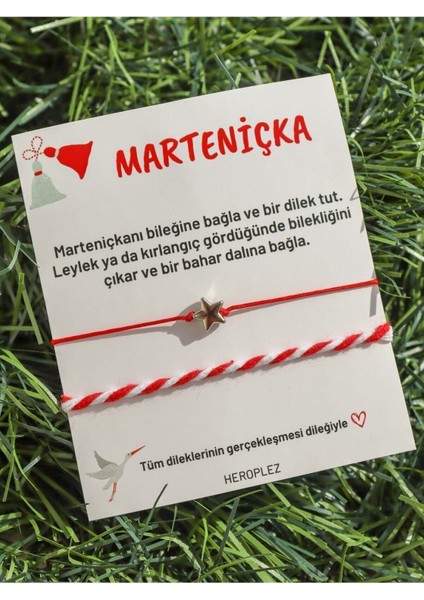 Marteniçka Boncuklu Kırmızı Ip Bileklik Seti