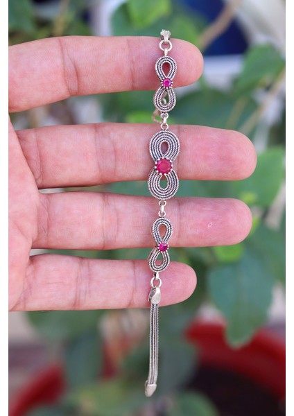 Yakut Taşlı Sonsuzluk Model Bayan Gümüş Bileklik 201023261 fiyatları