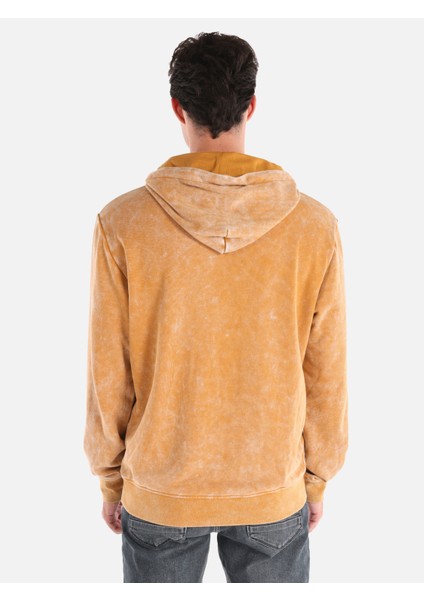 Regular Fit Baskılı Kapüşonlu Sarı Erkek Sweatshirt Cl1064608 fiyatları