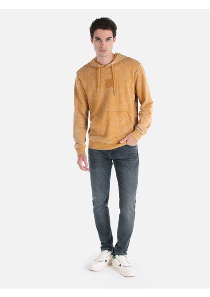 Regular Fit Baskılı Kapüşonlu Sarı Erkek Sweatshirt Cl1064608 modelleri
