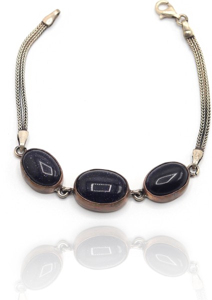 Yıldız Tozu Taşlı Otantik Model Gümüş Kadın Bileklik 201023239