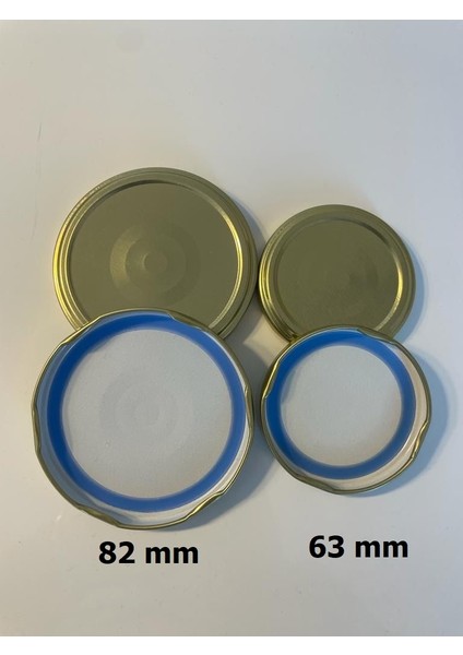 Mavi Halkalı Konserve Kavanoz Kapak 63 mm Pvc Içermez. Mavi Conta