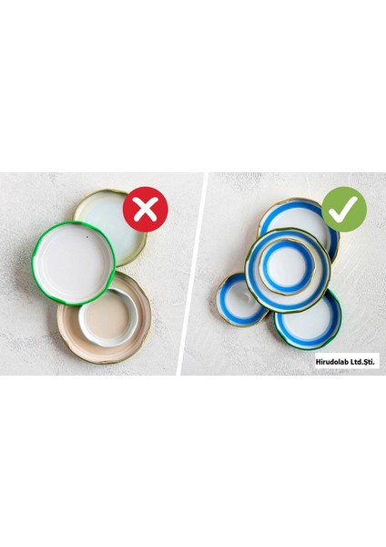 Mavi Halkalı Konserve Kavanoz Kapak 63 mm Pvc Içermez. Mavi Conta