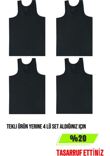 4'lü Siyah Erkek Atlet Rahat, Yaz Kış, Fit %100 Pamuk, Terletmeyen, Esnek , Nefes Alan, Şık ve Günlük modelleri