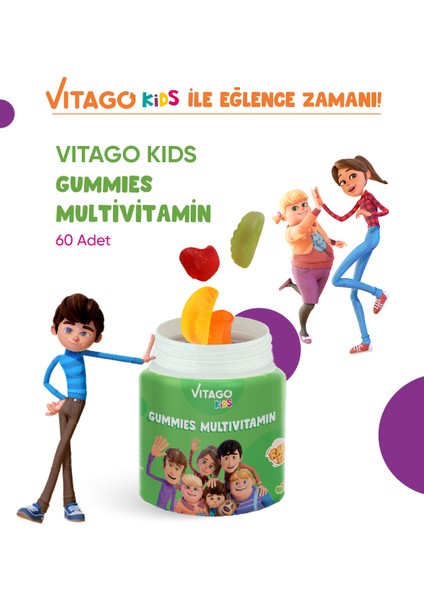 Kids Gummies Multivitamin Multimineral İçeren Çiğnenebilir Form Takviye Edici Gıda modelleri