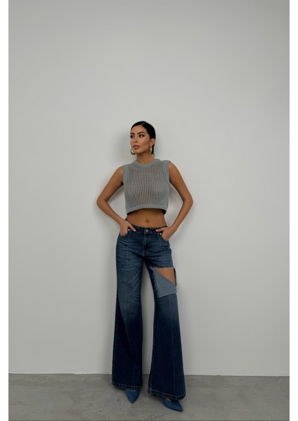 Ajurlu Crop Süveter