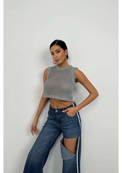 Ajurlu Crop Süveter fiyatları