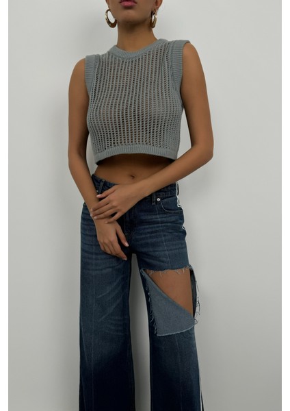 Ajurlu Crop Süveter fırsatları