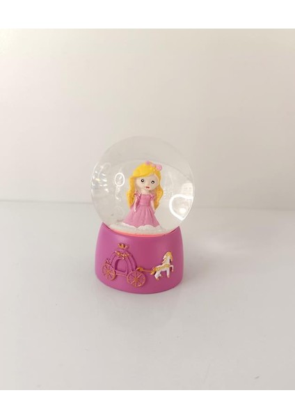 Kar Küresi Prenses Kraliçesi Işıklı Kar Küresi Ev Ofis Dekor Biblo Obje 9 cm