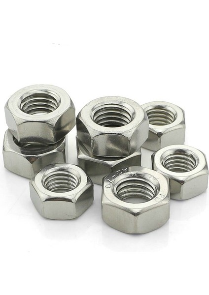 Ayaz M20 Çelik Somun Paslanmaz Inox 10 Adet A2-304