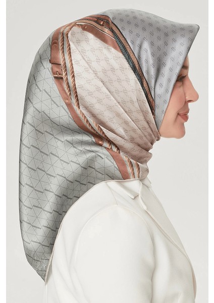 İpek Eşarp Nostalji - 8519-35 Açık Gri Twill fiyatları