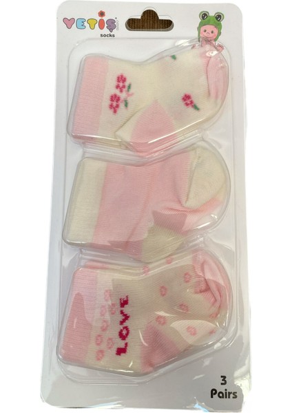 Love Çiçek Baskılı Yenidoğan Kutulu Çorap 3 Çift 6 Adet 0-3 Ay fiyatları
