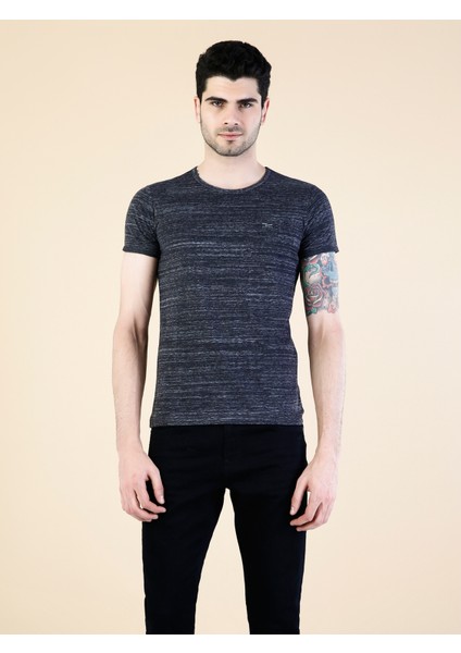 Slim Fit Bisiklet Yaka Örme Erkek Antra Melanj Kısa Kol Tişört Cl1032624 fırsatları