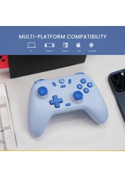 Gamesir Nova Lite T4N Kablosuz Şarjlı Oyun Kolu Bilgisayar Pc Android Ios Uyumlu Bluetooth Gamepad Joystick