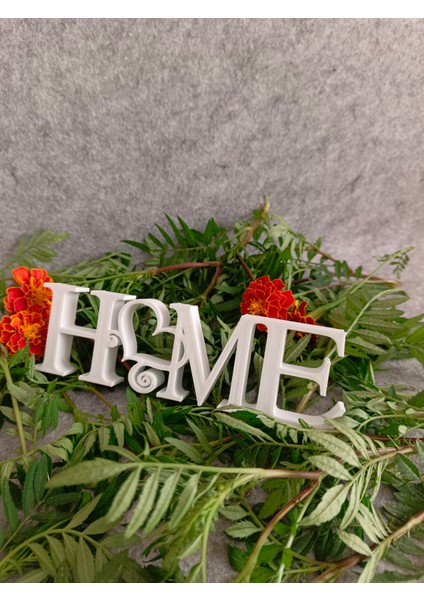 Home Yazılı Kalpli Tabela Dekoratif Obje - Biblo - Dekor