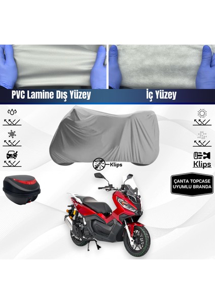 Ultra Shop Kanuni Moped Turbo Sport Motosiklet Brandası Çanta Topcase Uyumlu Motor Branda