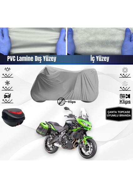 Ultra Shop Kawasaki Kle 650 Versys Motosiklet Brandası Çanta Topcase Uyumlu Motor Branda
