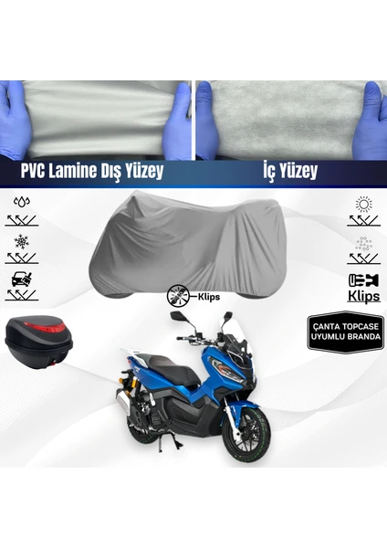 Ultra Shop Kanuni Seha 150 Motosiklet Brandası Çanta Topcase Uyumlu Motor Branda