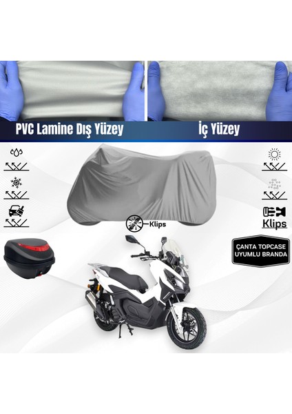 Ultra Shop Kanuni Seha 125 Motosiklet Brandası Çanta Topcase Uyumlu Motor Branda