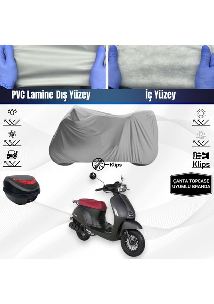 Ultra Shop Kuba Bluebird Motosiklet Brandası Çanta Topcase Uyumlu Motor Branda