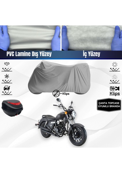 Ultra Shop Kuba Superlight 150 Motosiklet Brandası Çanta Topcase Uyumlu Motor Branda