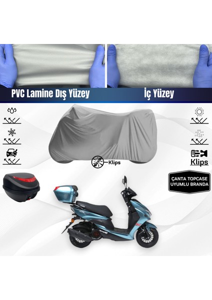 Ultra Shop Kuba Pesaro 50X Motosiklet Brandası Çanta Topcase Uyumlu Motor Branda