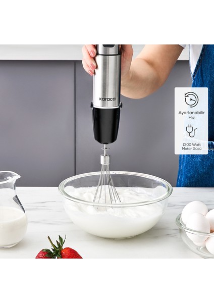 Inox Quick Mix Hız Ayarlı 1300W El Blender Set 9616B