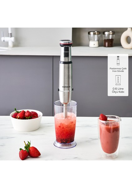 Inox Quick Mix Hız Ayarlı 1300W El Blender Set - 9637B