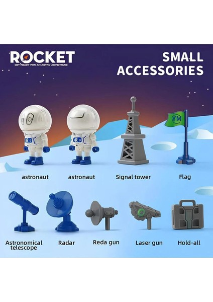 Oyuncak Işıklı ve Müzikli Astronotlu Uzay Roketi - Sesli Uzay Üssü ve Mekiği